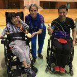 Kelly van Zon with wheelchair athletes